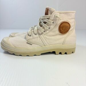 Palladium Beige Canvas High Top Boots Men’s Sz9 Streetwear Sneakers Utility